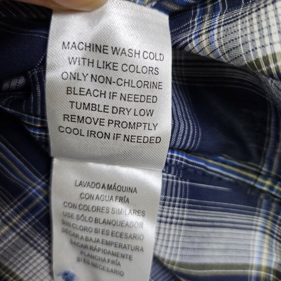 NEW Gibson Trading Co Mens Pearl Snap Western Shirt L Plaid Blue Rodeo Cowboy - Picture 12 of 16